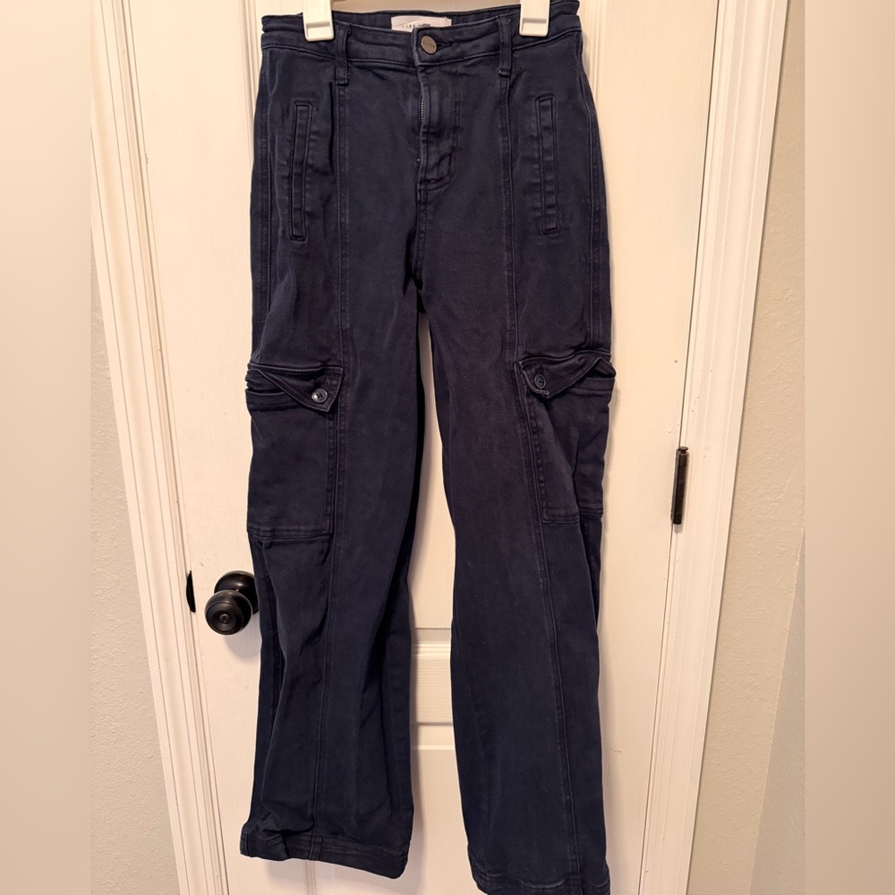 Women's Dark Blue Cargo Flare Jeans